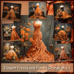Elegant Frocks and Florals Orange Mix 1