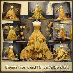 Elegant Frocks and Florals Yellow Mix 1
