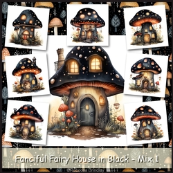 Fanciful Fairy House in Black - Mix 1