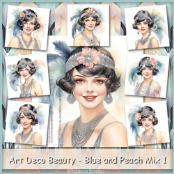 Art Deco Beauty - Blue and Peach Mix 1