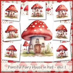 Fanciful Fairy House in Red - Mix 1