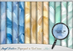 Angel Feathers Paperpack in Cool tones - Mix 1