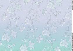 Delicate Embossed Silk Floral Paper - Blueberry and Ice