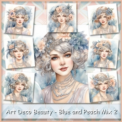 Art Deco Beauty - Blue and Peach Mix 2