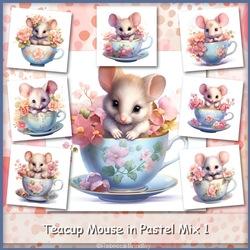 Teacup Mouse in Pastel Mix 1