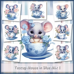 Teacup Mouse in Blue Mix 1