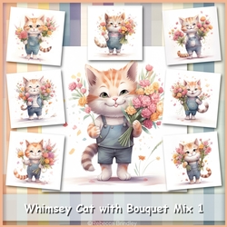 Whimsey Cat with Bouquet Mix 1