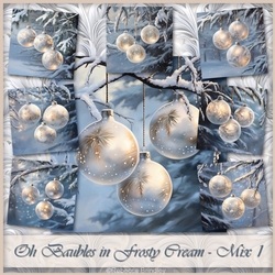 Oh Baubles in Frosty Cream - Mix 1