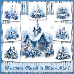 Christmas Church in Blue - Mix 1