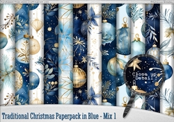 Traditional Christmas Paperpack in Blue - Mix 1