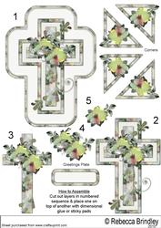 Floral Cross Decoupage