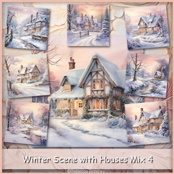 Winter Scene with Houses Mix 4