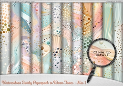 Watercolour Swirly Paperpack in Warm Tones - Mix 1