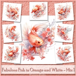 Fabulous Fish in Orange and White - Mix 1