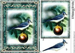 Christmas Tweets - Blue Jay Decoupage