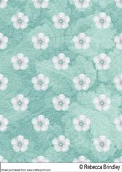 Mint Flutterby Blossoms Backing Paper 1