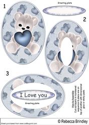 Blue Love Bear Inverted Pyramid