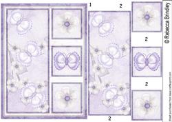 Purple Flutterby Blossoms A5 Card Front