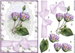 Purple Lotus Flower Decoupage