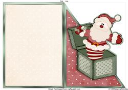 Cut and Fold Christmas Santa-a-box in Red