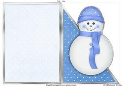 Cut and Fold Christmas Snowman in Blue