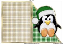 Cut and Fold Christmas Penguin in Green