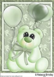 Green Balloon Bear A4