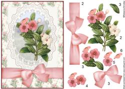 Pink and White Periwinkle Decoupage