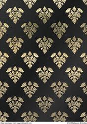 Royal Damask Backing Paper - Gold on Black