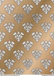 Royal Damask Backing Paper - Silver on Copper