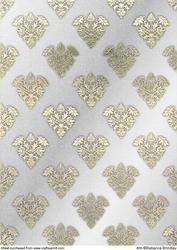 Royal Damask Backing Paper - Gold on Silver