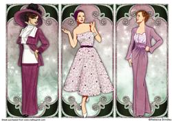 Pink Dreams Vintage Ladies Panels or Toppers