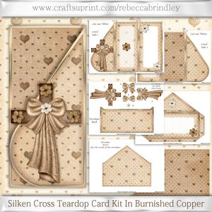 Silken Cross Teardop Card Kit in Burnished Copper