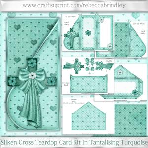 Silken Cross Teardop Card Kit in Tantalising Turquoise