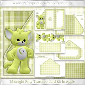Midnight Kitty Teardrop Card Kit in Apple