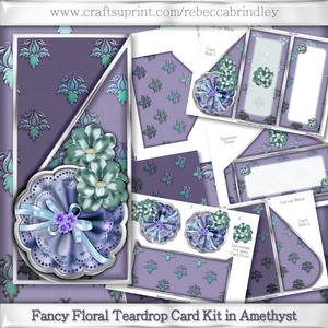 Fancy Floral Teardrop Card Kit in Amethyst