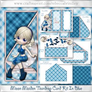 Moon Maiden Teardrop Card Kit in Blue