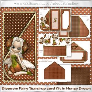 Blossom Fairy Teardrop Card Kit in Honey Brown