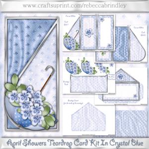 April Showers Teardrop Card Kit in Crystal Blue