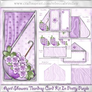 April Showers Teardrop Card Kit in Pretty Purple