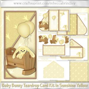 Baby Bunny Teardrop Card Kit in Sunshine Yellow