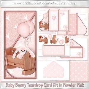 Baby Bunny Teardrop Card Kit in Powder Pink