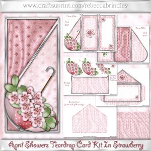 April Showers Teardrop Card Kit in Strawberry