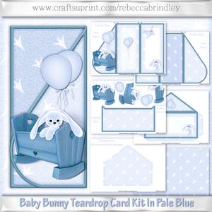 Baby Bunny Teardrop Card Kit in Pale Blue
