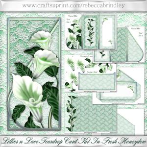 Lillies N Lace Teardrop Card Kit in Fresh Honeydew