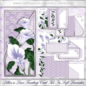 Lillies N Lace Teardrop Card Kit in Soft Lavender