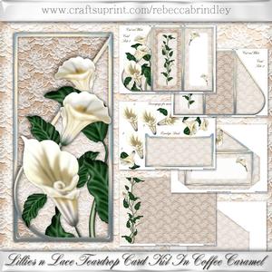 Lillies N Lace Teardrop Card Kit in Coffee Caramel