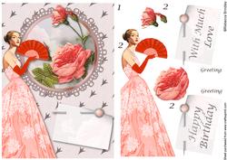 Lady Belle De Rose Decoupage