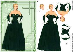 Flirty Frocks in Green Decoupage