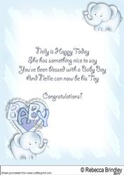 Baby Nellie in Blue A4 Custom Verse Insert